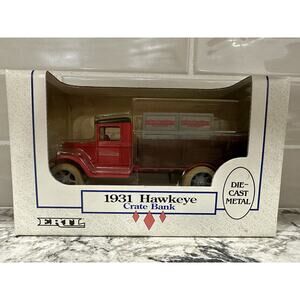 Sealed NEW ERTL 1931 Hawkeye Ben Franklin Crate Truck Vehicle Bank USA #9065